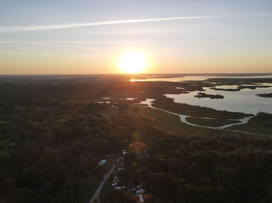 Sunset View from Drone at Citra Royal Palm RV Park