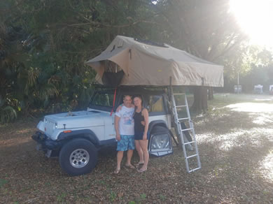 Overland Tent On Jeep At Citra Royal Palm RV Park