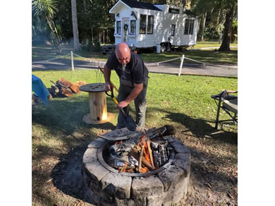 Jeff Cooking On The Camp Fire At Citra Royal Palm RV Park