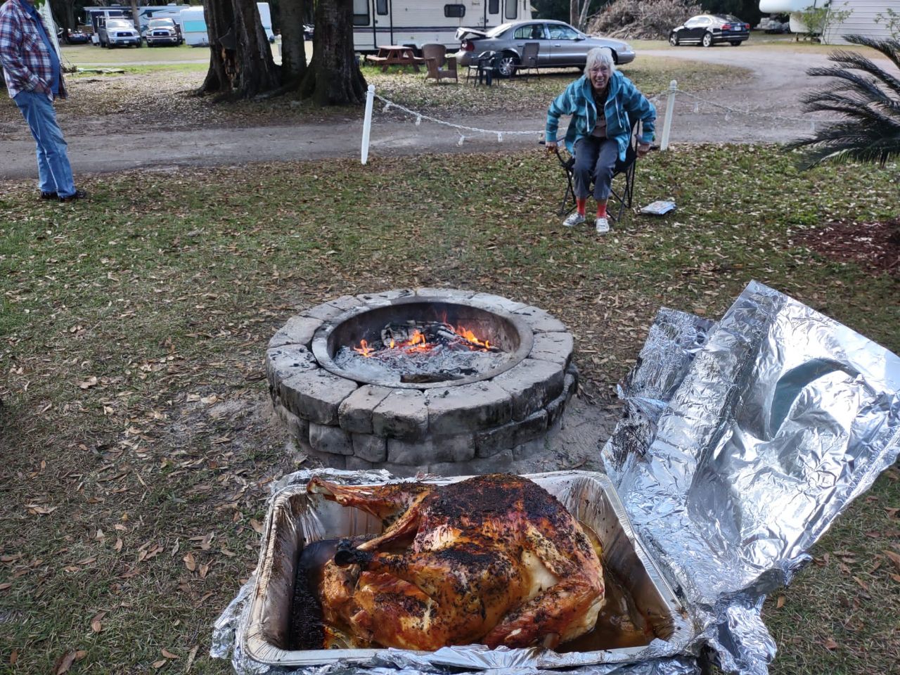 Thanksgiving Turkey Cooked By Jeff On The Camp Fire At Citra Royal Palm RV Park